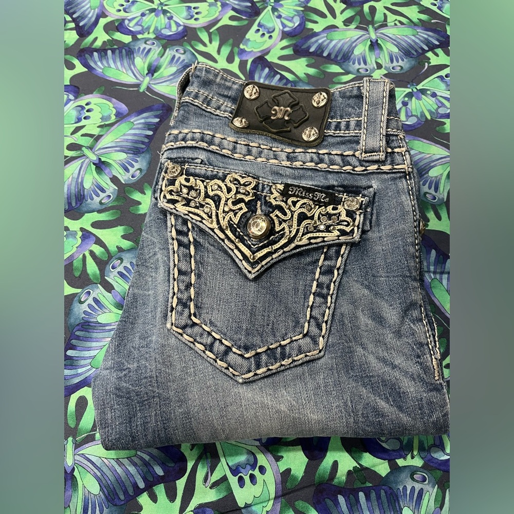 Miss Me Denim with Silver Accents Boot Cut Jeans